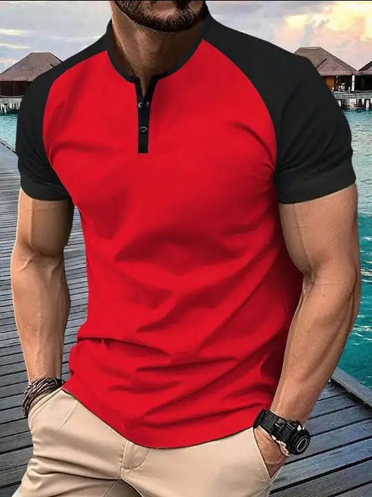 Men's Summer Quick-dry  Shirt Button-down Henry Collar Sport  Top Thin Cool Sensation Pure Color Other Style