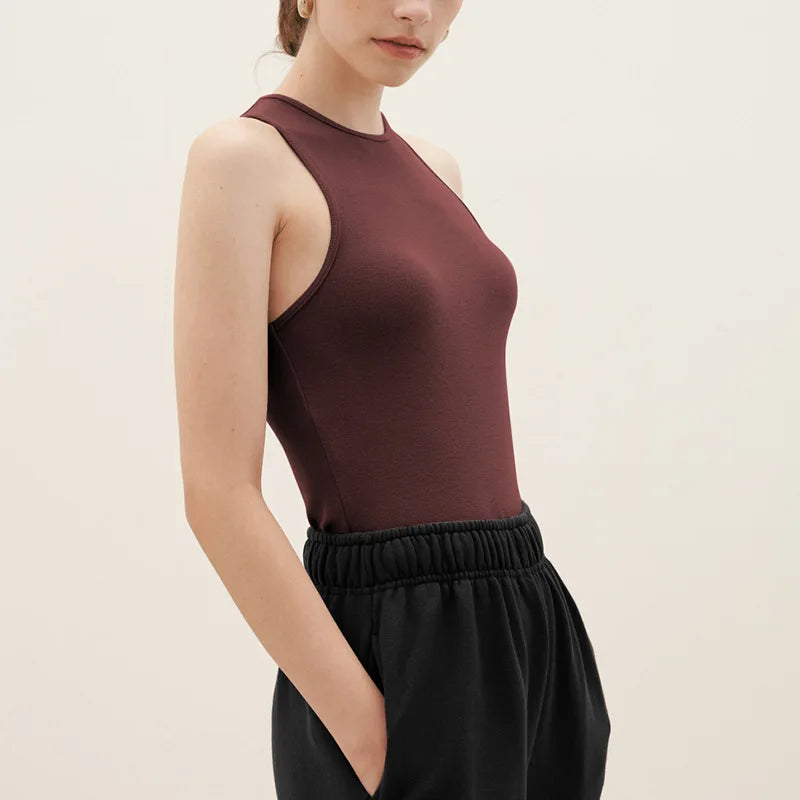 Soft Viscose Corset Top Women Bodycon Sleeveless Streetwear Gym Yoga Sports Tops and Tees Elegant and Youthful Woman Blouses
