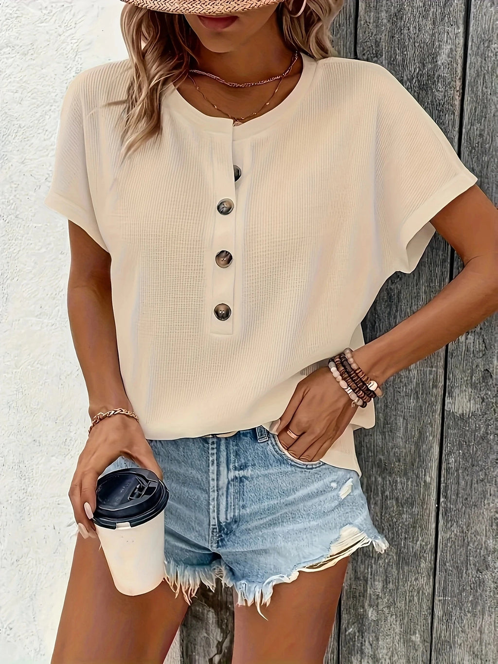 Europe and America large solid color short sleeve T-shirt women summer new loose V-neck casual all-matching three-point sleeve b