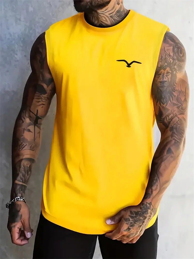 New Trend Men's Pull-Over Crew Neck Vest Mesh Fitness Breathable Vest Blazer Men's Quick Drying Sweat Absorption T-Shirt