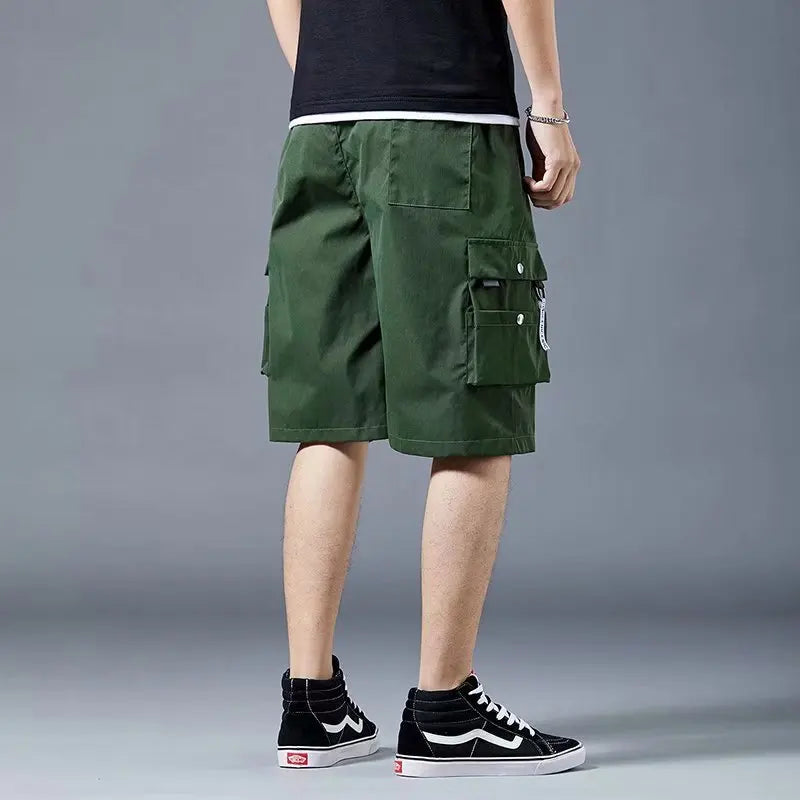 Loose Casual Basketball Shorts for Men Summer Trendy American Style Loose plus Size Workwear Five-Quarter Length Pants