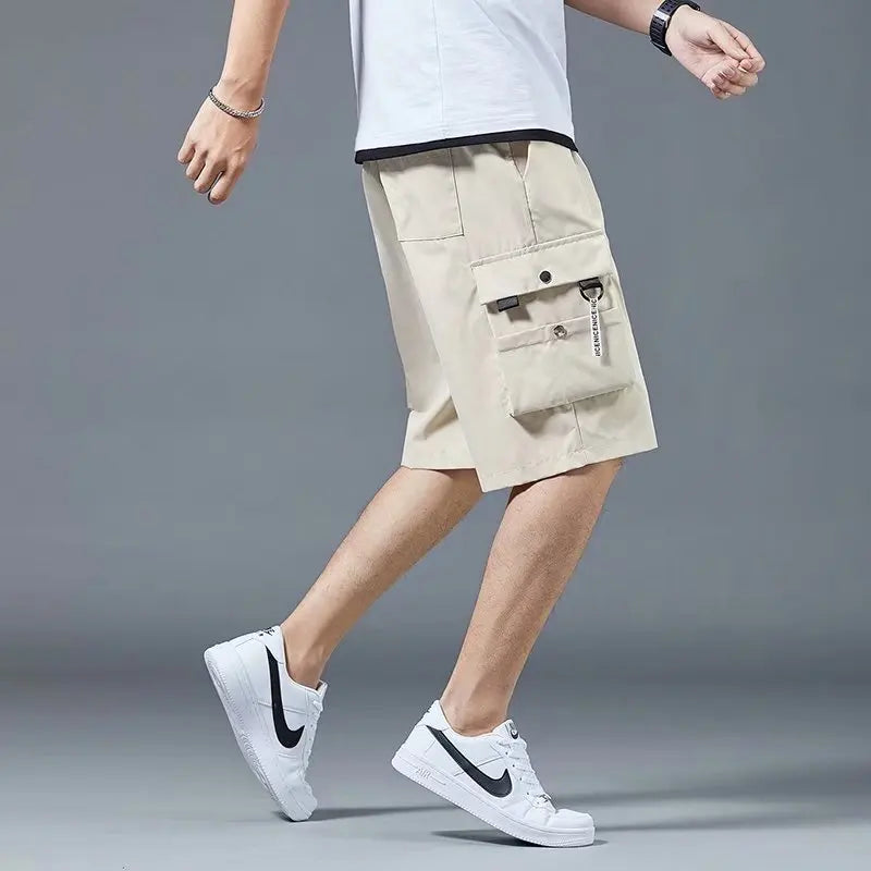 Loose Casual Basketball Shorts for Men Summer Trendy American Style Loose plus Size Workwear Five-Quarter Length Pants