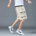 Loose Casual Basketball Shorts for Men Summer Trendy American Style Loose plus Size Workwear Five-Quarter Length Pants