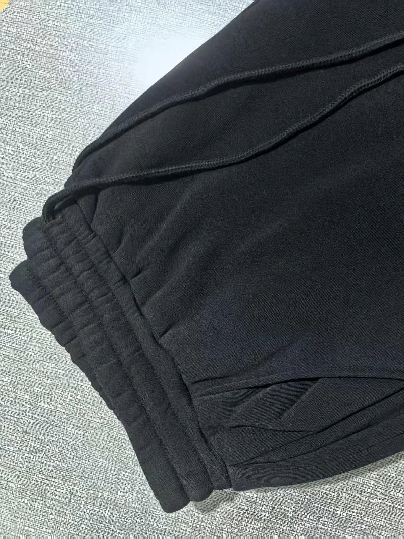 Men's Letter Graphic Print Drawstring Waist Shorts Casual Tie Front Track Athletic Shorts Basketball Training Summer Oversized