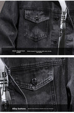 Casual Men's Denim Jacket Spring Autumn American Simple Trendy Hoodie Detachable Breathable Wear Resistant Windproof Sweat AB...
