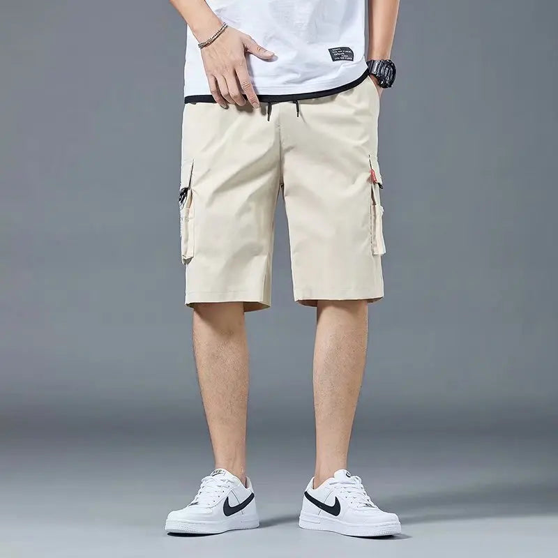 Loose Casual Basketball Shorts for Men Summer Trendy American Style Loose plus Size Workwear Five-Quarter Length Pants