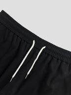 Men's Solid Color Drawstring Waist Casual Pants Regular Fit Comfy Trousers with Pockets for Spring And Fall