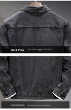 Casual Men's Denim Jacket Spring Autumn American Simple Trendy Hoodie Detachable Breathable Wear Resistant Windproof Sweat AB...