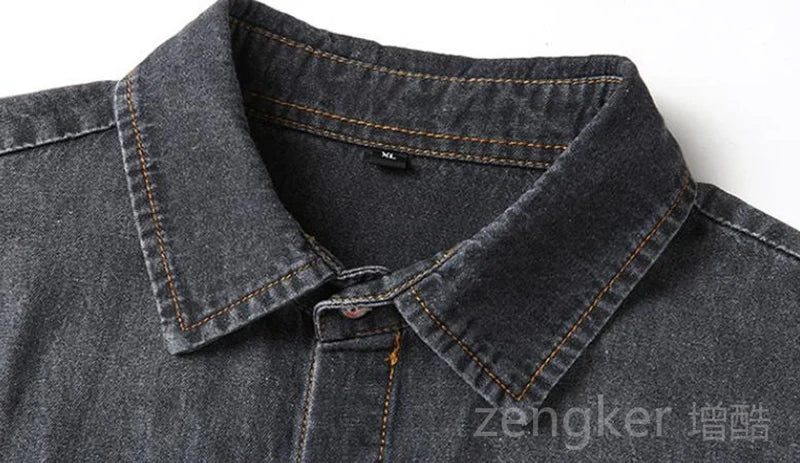 New denim shirt jacket men's casual loose plus size cowboy shirt spring autumn hundred with the tide shirts for men 8XL 7XL