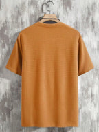 Men's Sporty V-Neck T-Shirt Breathable Casual Summer Top Comfortable Advanced Feeling Male Model Summer Season Crew Neck