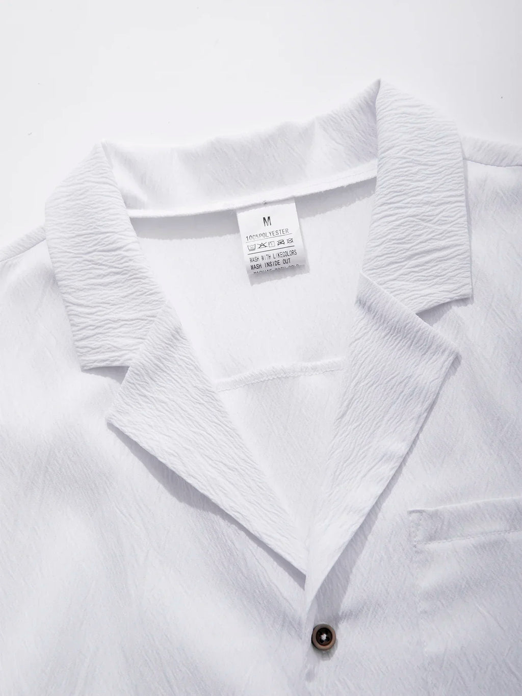Men's Casual Button Down Shirts Short Sleeve Textured Summer Beach Shirt Cuban Vacation Shirts with Pocket S-XXXL