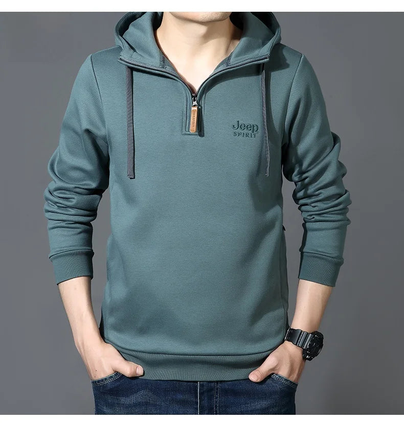 Spring Autumn Casual Hoodie Men Loose Fce Long Sve T-irt Sports Outerwear Comfortable Breathable Cotton Polyester Blend