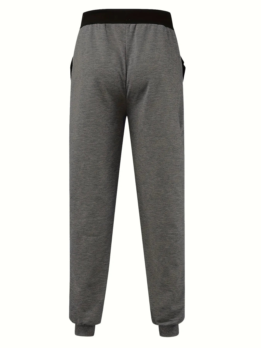 Loose Fit Men's Casual Pants Spring New Style Youth Elastic Pure Color Cuffed Long Trousers Breathable Machine Washable