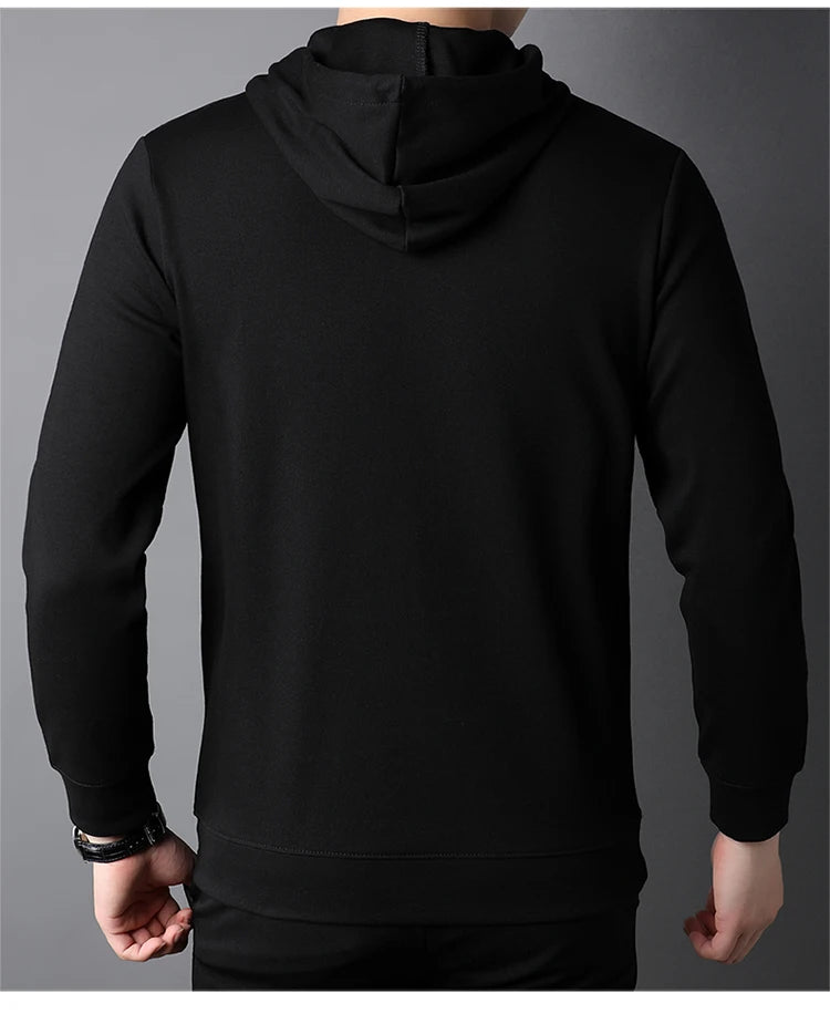 Spring Autumn Thin Pure Cotton Hoodie Men's Slim Fit Korean Sle Trendy  Color Long Sve T-irt Casual Comfortable