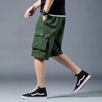 Loose Casual Basketball Shorts for Men Summer Trendy American Style Loose plus Size Workwear Five-Quarter Length Pants
