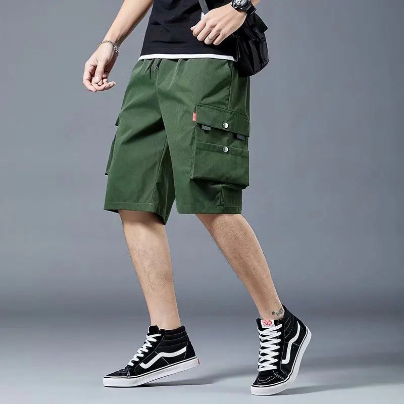 Loose Casual Basketball Shorts for Men Summer Trendy American Style Loose plus Size Workwear Five-Quarter Length Pants
