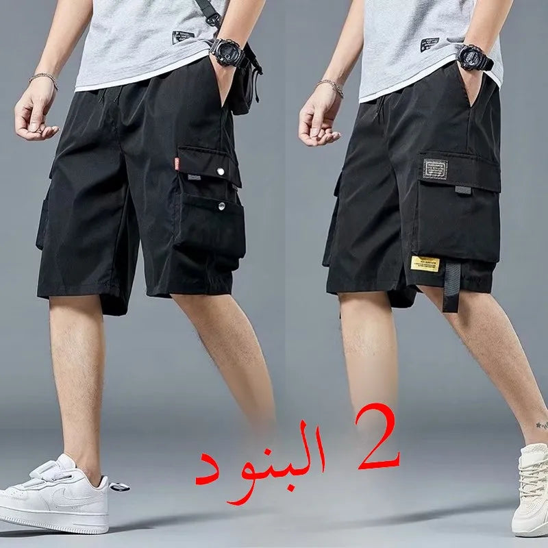 Loose Casual Basketball Shorts for Men Summer Trendy American Style Loose plus Size Workwear Five-Quarter Length Pants