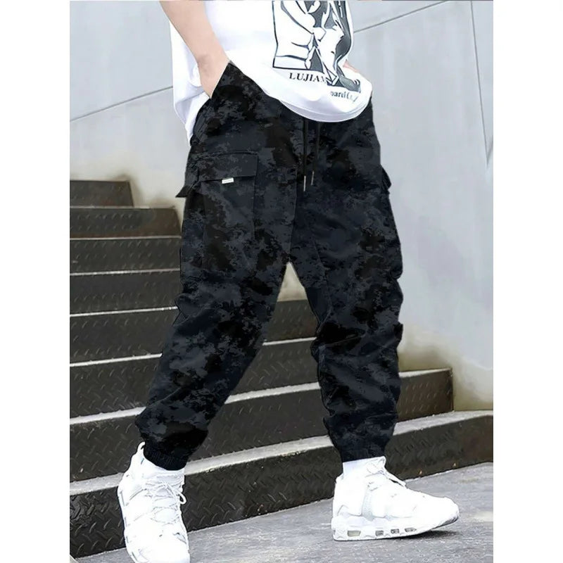 American Retro Printed Cargo Pants Straight Leg Neutral Style Casual Trousers for Men And Women Spring Season Fashion