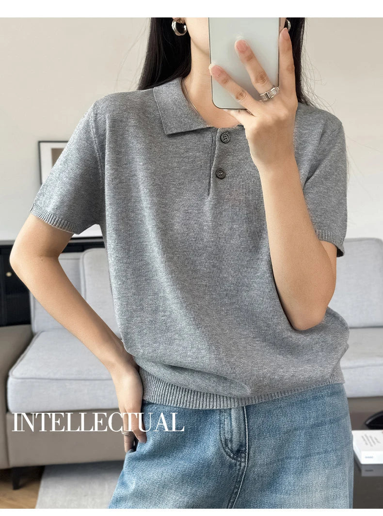 WinvyNee Summer Women's Clothing Cotton Polo T-shirt Short Sleeve Polo Collar Clothes Solid Casual Pullover Female Tops A1002029