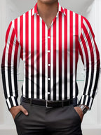 New Selected Men's Spring and Summer Retro Striped Shirts Long Sleeved Single Breasted Button Tops Trendy Casual Men's Clothing