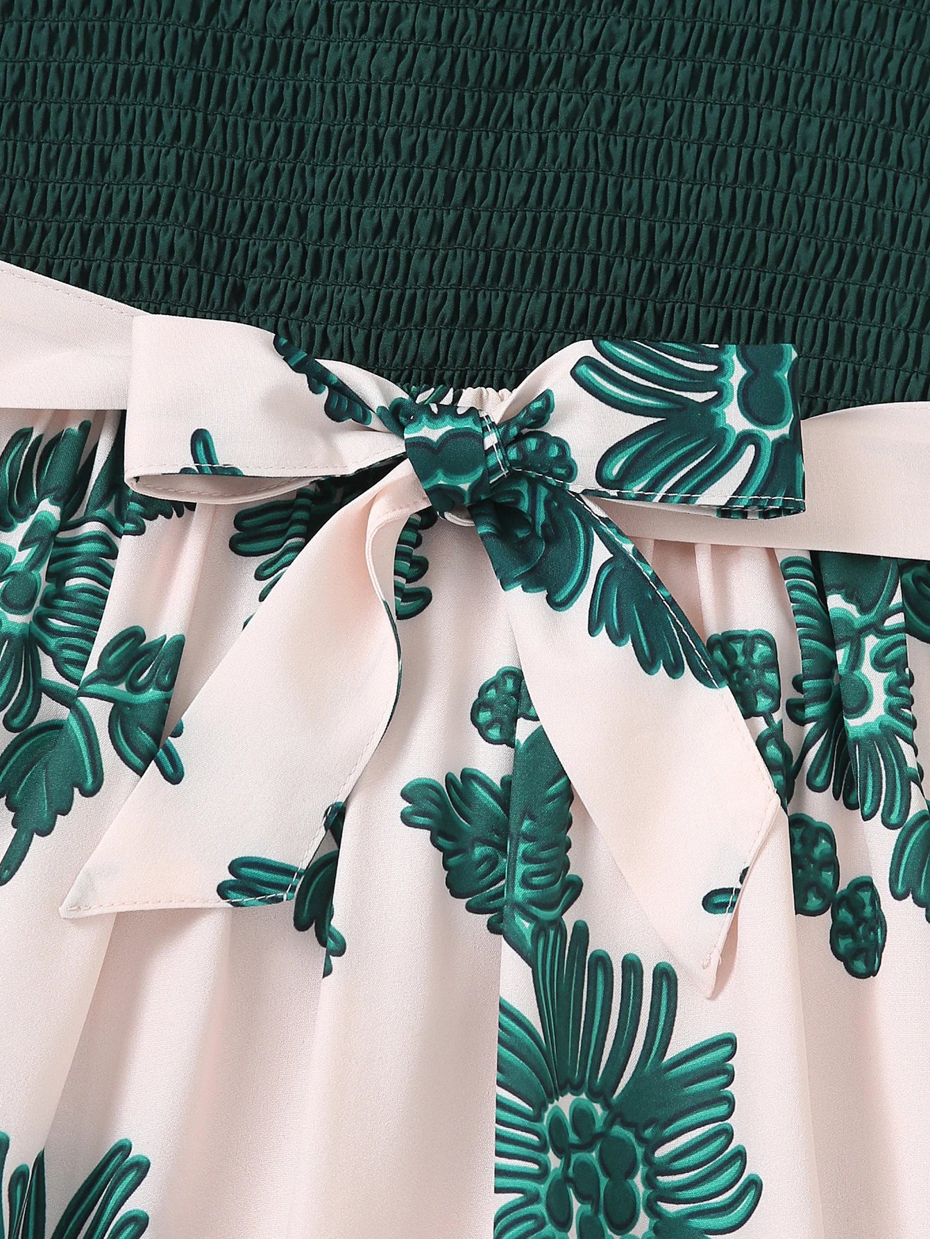 Girls' Summer Cute Woven Hug Micro Elastic Printed Princess Dress Girls' Short Sleeves Fashionable Splicing Skirt