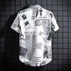 Men's Short sleeve Print Shirts Thin Beach Top Seaside Leisure Men's Essential Clothes