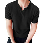 Men's Sporty V-Neck T-Shirt Breathable Casual Summer Top Comfortable Advanced Feeling Male Model Summer Season Crew Neck