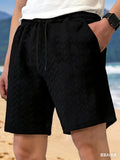 Luxury Shorts Men'S Jacquard Loose Solid Color Drawstring Casual Short Pants Summer Casual Wide Leg Loose Sweatpants For Man