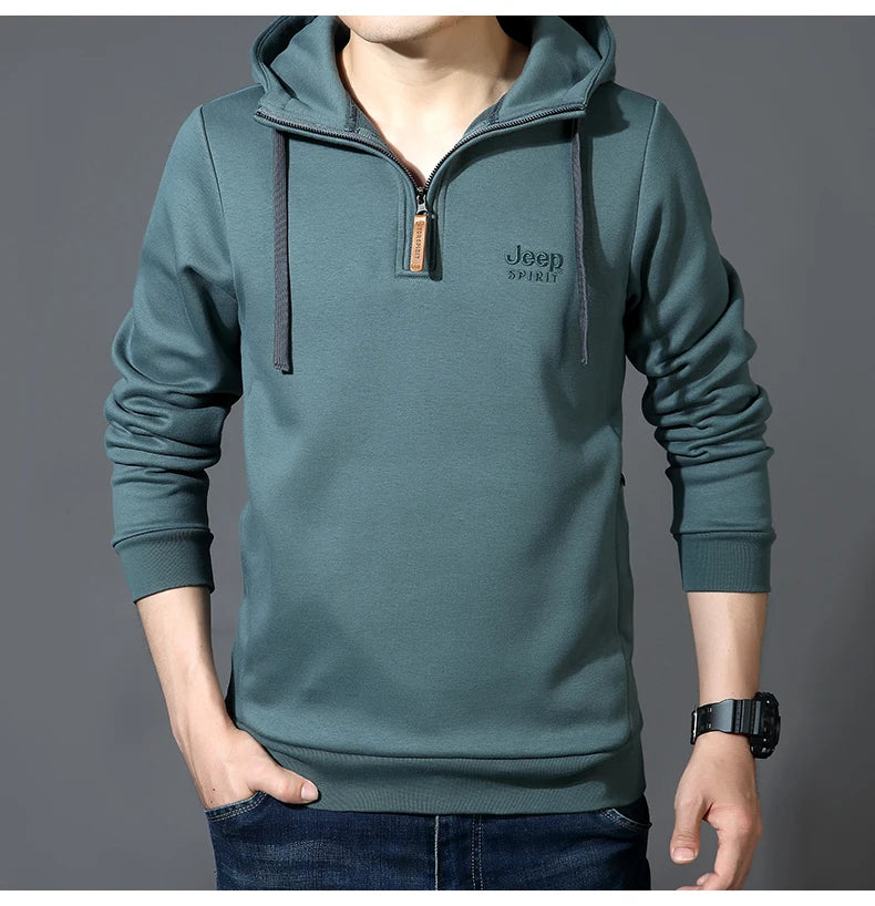 Spring Autumn Casual Hoodie Men Loose Fce Long Sve T-irt Sports Outerwear Comfortable Breathable Cotton Polyester Blend
