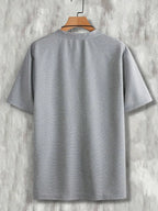 Men's Sporty V-Neck T-Shirt Breathable Casual Summer Top Comfortable Advanced Feeling Male Model Summer Season Crew Neck