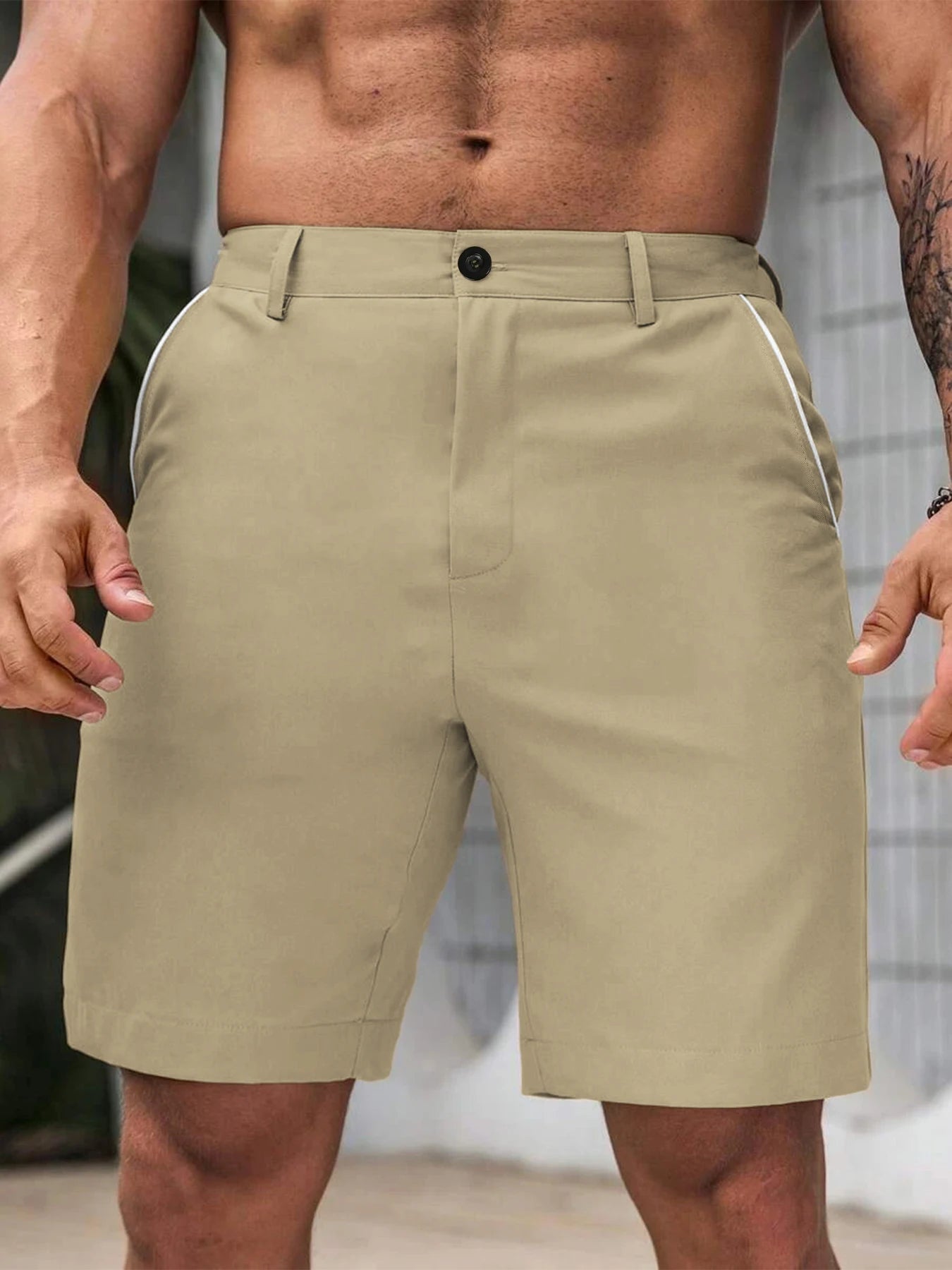 Men's Casual Knee Pants  Comfortable Golf Shorts Lightweight Stretch Casual Hiking Pants Summer Business Streetwear