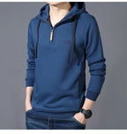 Spring Autumn Casual Hoodie Men Loose Fce Long Sve T-irt Sports Outerwear Comfortable Breathable Cotton Polyester Blend