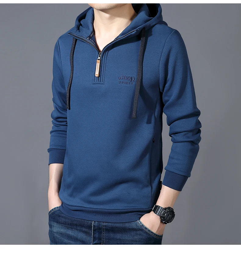 Spring Autumn Casual Hoodie Men Loose Fce Long Sve T-irt Sports Outerwear Comfortable Breathable Cotton Polyester Blend