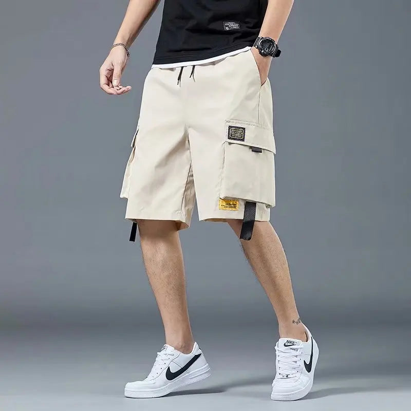 Loose Casual Basketball Shorts for Men Summer Trendy American Style Loose plus Size Workwear Five-Quarter Length Pants