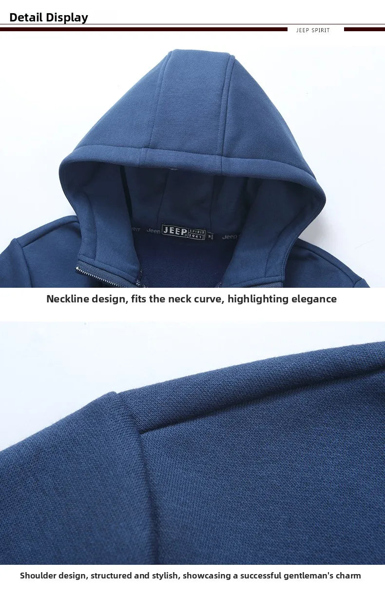 Spring Autumn Casual Hoodie Men Loose Fce Long Sve T-irt Sports Outerwear Comfortable Breathable Cotton Polyester Blend