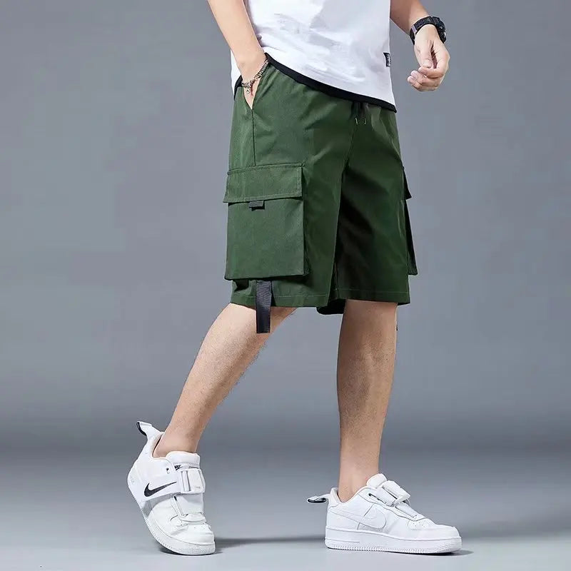 Loose Casual Basketball Shorts for Men Summer Trendy American Style Loose plus Size Workwear Five-Quarter Length Pants
