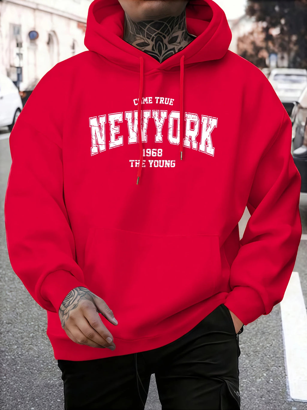 Come Ture New York 1968 The Young Printed Man Pullover Trendy Fleece Hoodie Autumn O-Neck Clothes Crewneck Male Sportswear