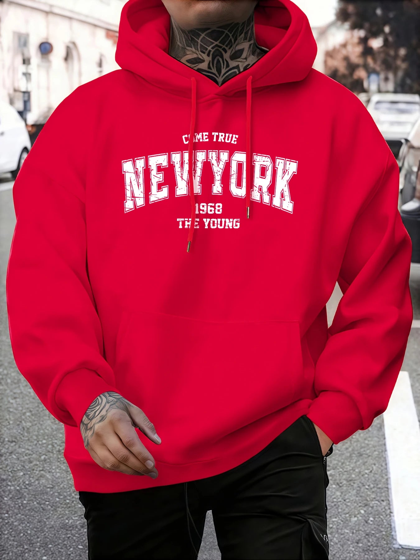 Come Ture New York 1968 The Young Printed Man Pullover Trendy Fleece Hoodie Autumn O-Neck Clothes Crewneck Male Sportswear