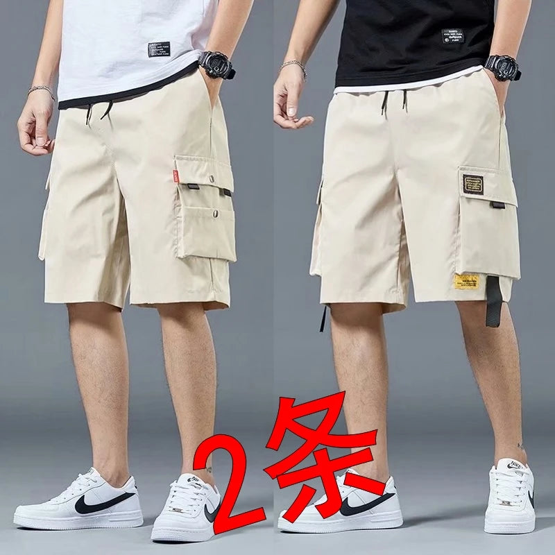 Loose Casual Basketball Shorts for Men Summer Trendy American Style Loose plus Size Workwear Five-Quarter Length Pants