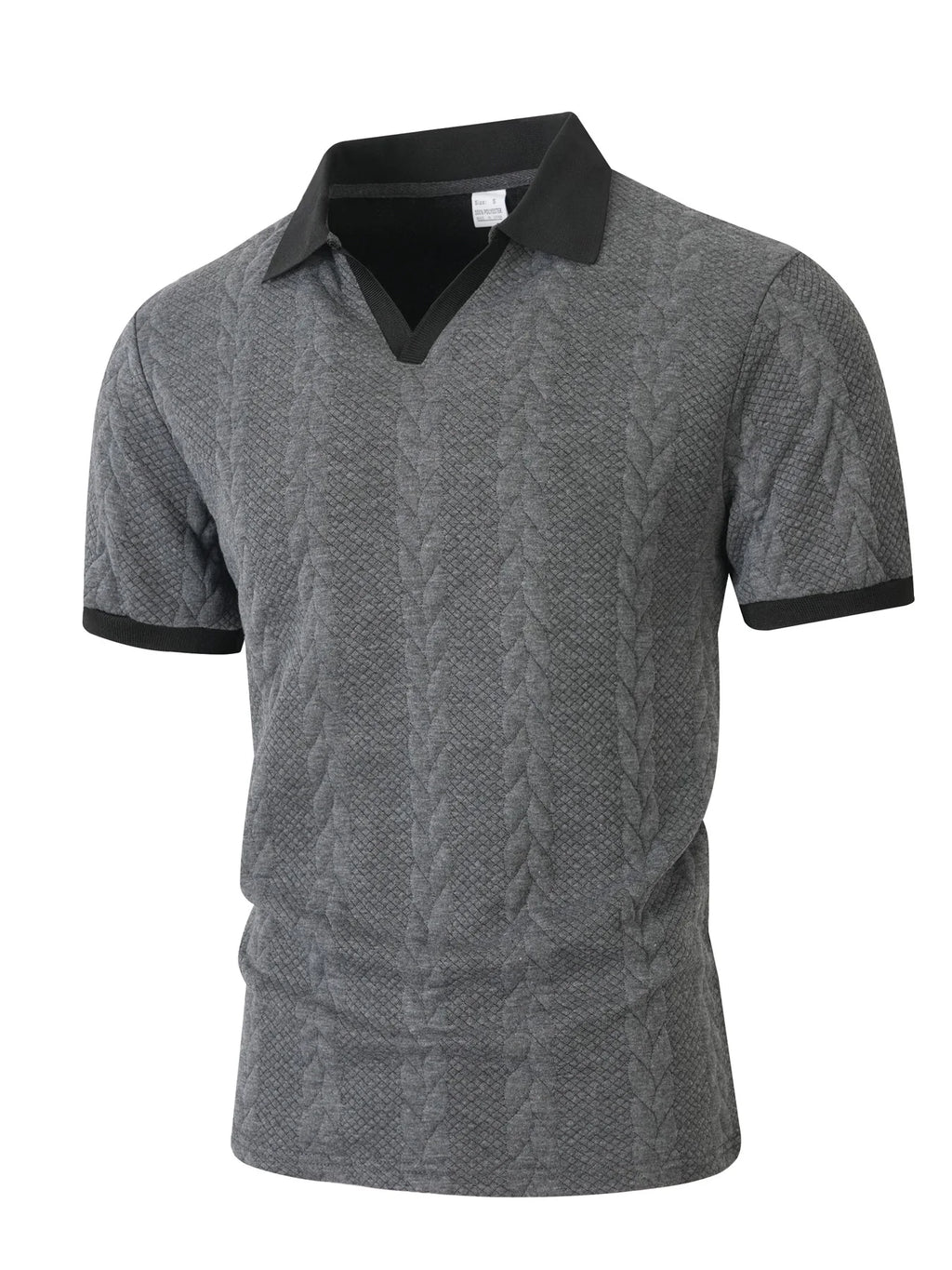 Men's Casual Knitted Polo Shirt Short Sleeve Pure Color Business Style Neck Roll up Summer Fashion City Wear for 24-35 Years Old