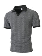 Men's Casual Knitted Polo Shirt Short Sleeve Pure Color Business Style Neck Roll up Summer Fashion City Wear for 24-35 Years Old