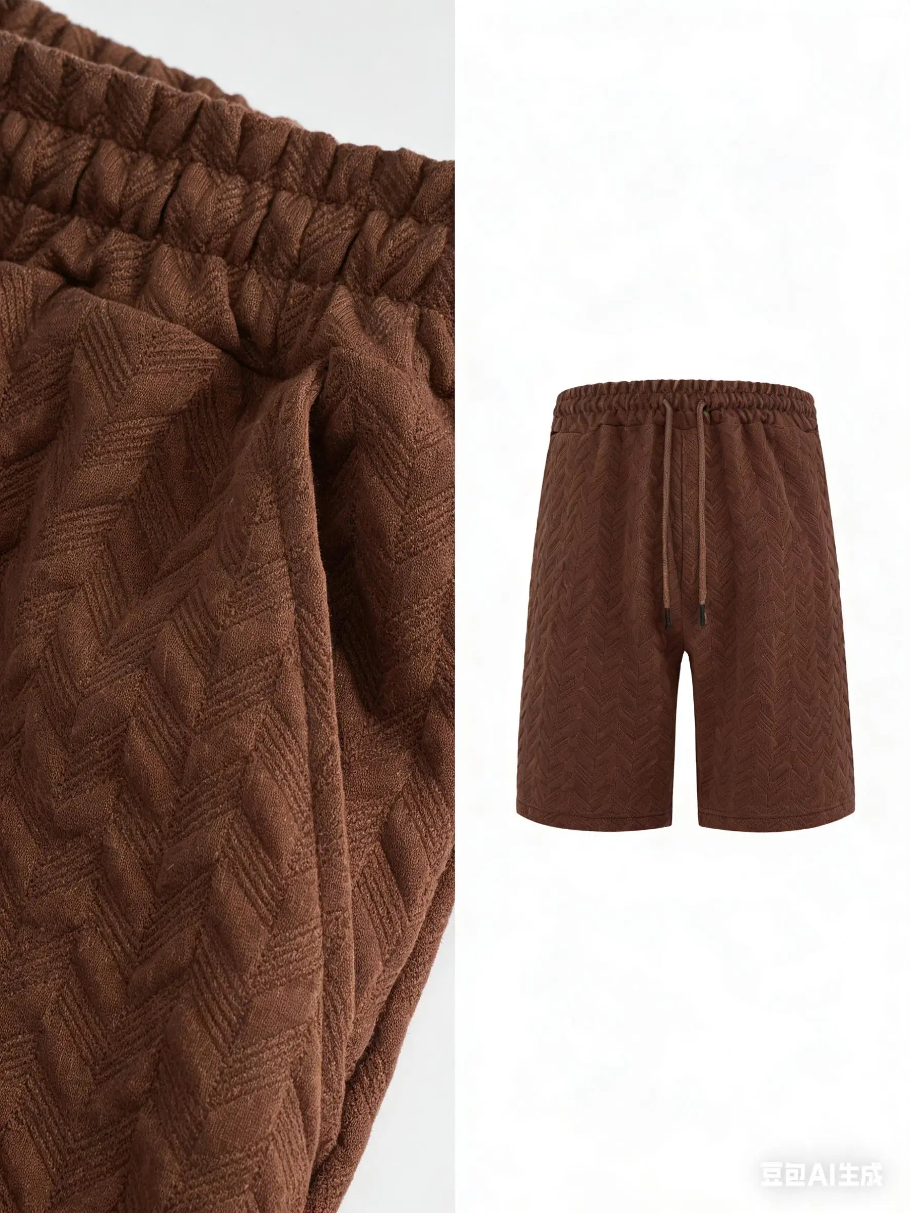 Luxury Shorts Men'S Jacquard Loose Solid Color Drawstring Casual Short Pants Summer Casual Wide Leg Loose Sweatpants For Man