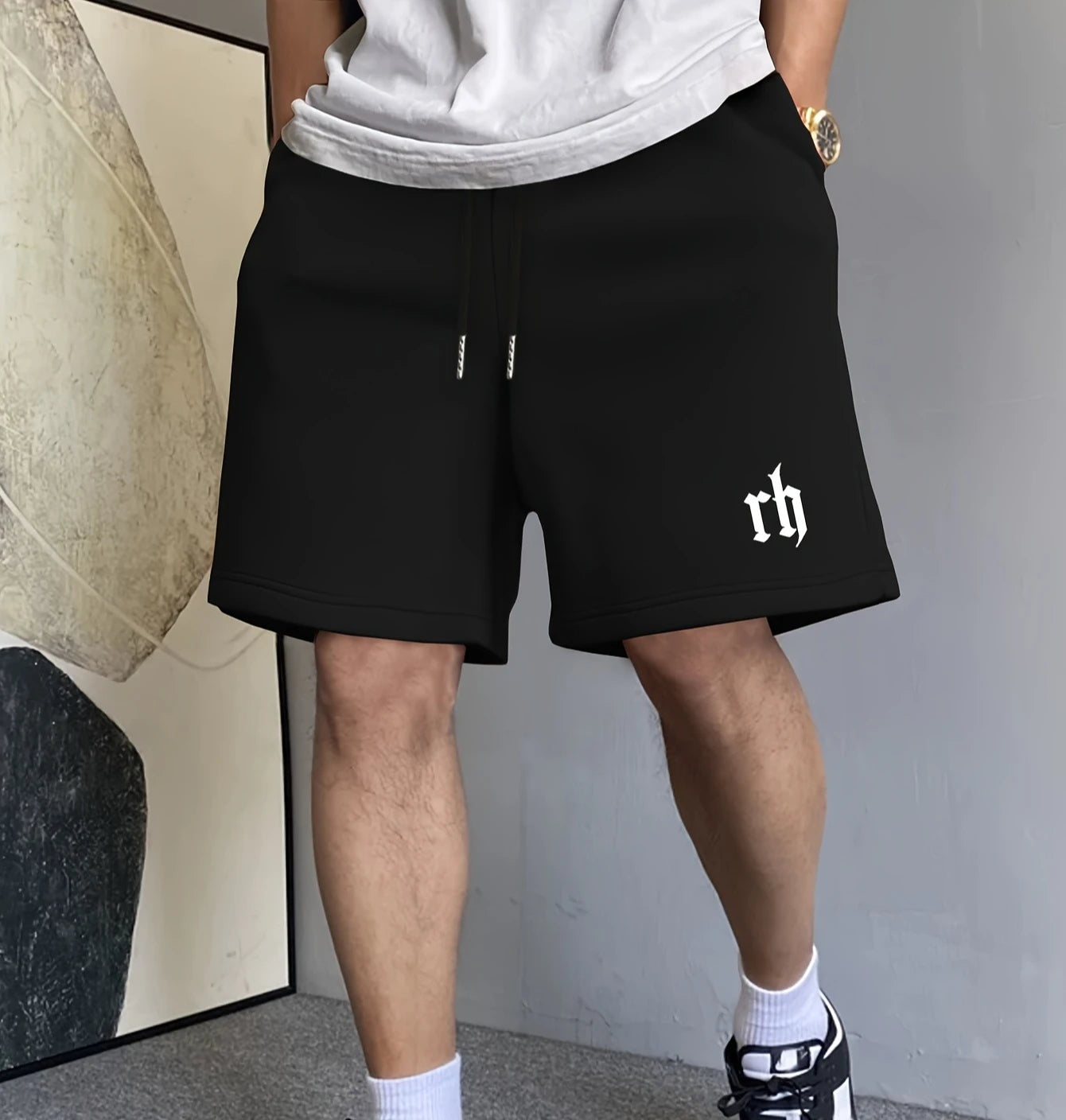 Summer Men's Casual Letter Pattern Print Shorts Breathable Fabric Stylish  Versatile Suitable for Sports and Everyday Wear