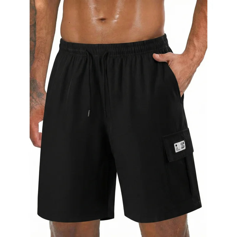 Men's Ice Silk Cargo Shorts Summer Loose Straight Knee Length Breathable Quick Dry Casual Sports Shorts Plus Size Multi Color Av