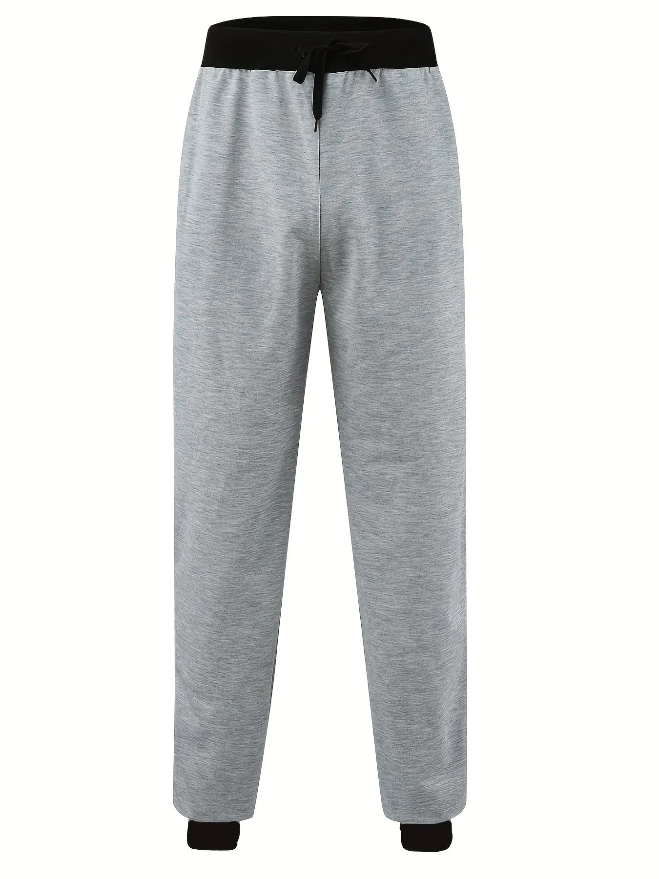 Loose Fit Men's Casual Pants Spring New Style Youth Elastic Pure Color Cuffed Long Trousers Breathable Machine Washable