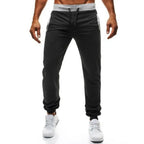 Loose Fit Men's Casual Pants Spring New Style Youth Elastic Pure Color Cuffed Long Trousers Breathable Machine Washable