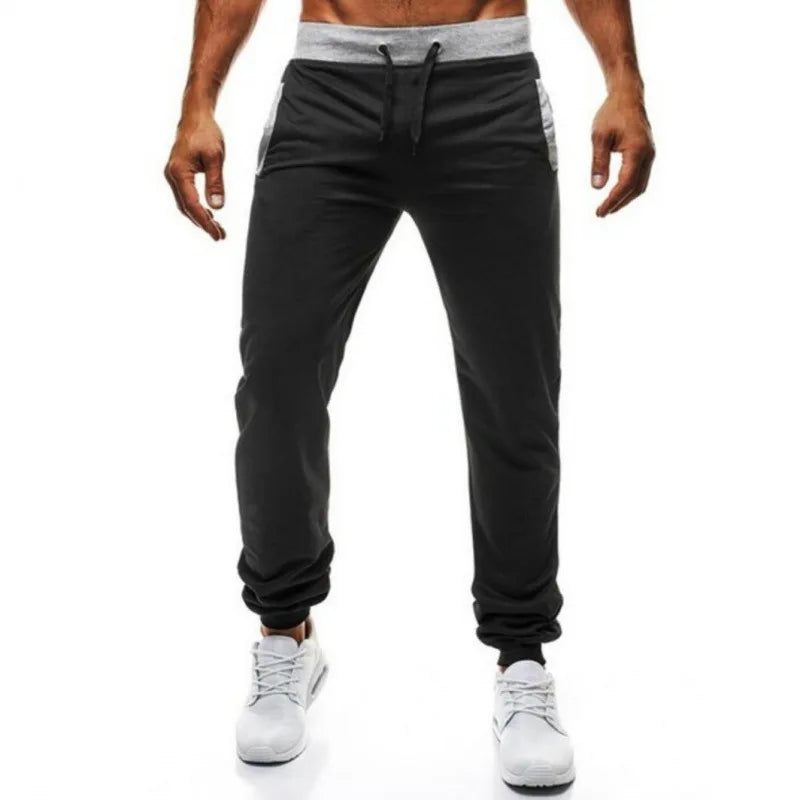 Loose Fit Men's Casual Pants Spring New Style Youth Elastic Pure Color Cuffed Long Trousers Breathable Machine Washable