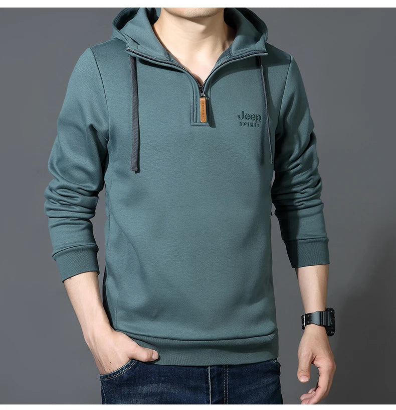 Spring Autumn Casual Hoodie Men Loose Fce Long Sve T-irt Sports Outerwear Comfortable Breathable Cotton Polyester Blend