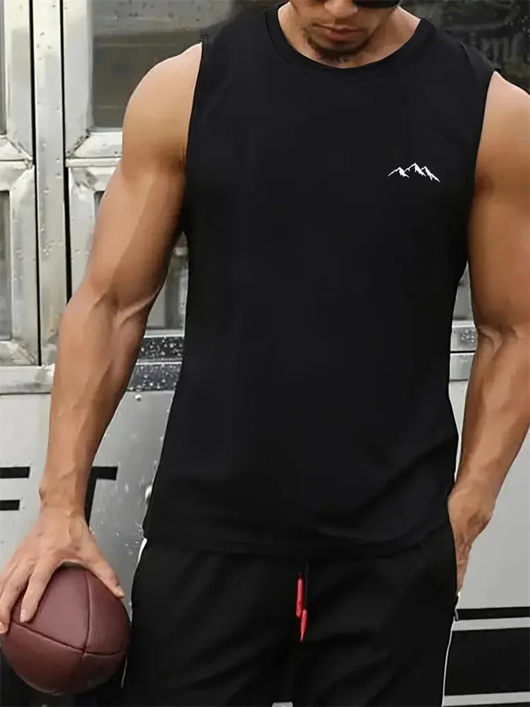 New Trend Men's Pull-Over Crew Neck Vest Mesh Fitness Breathable Vest Blazer Men's Quick Drying Sweat Absorption T-Shirt