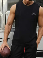 New Trend Men's Pull-Over Crew Neck Vest Mesh Fitness Breathable Vest Blazer Men's Quick Drying Sweat Absorption T-Shirt
